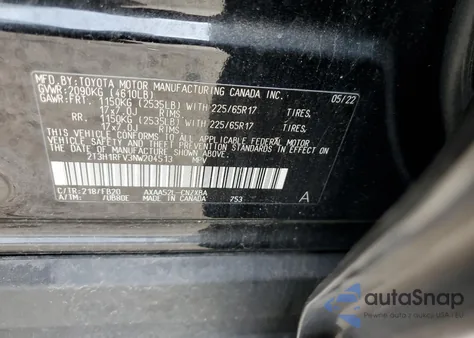 2022 Toyota Rav4 Le from USA, damaged, VIN 2T3H1RFV3NW204513